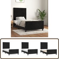Bettgestell mit Kopfteil Schwarz 90x200 cm Samt - Samtbettwäsche - Bettsofa - Boxspringbett - Doppelbett - Hochbett von VIDAXL