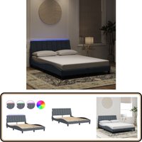 Bettgestell mit LED-Leuchten Dunkelgrau 140x200 cm Samt - Samtsofa - Bettrahmen - Doppelbett - Boxspringbetten - Nachttischlampe Bettgestell mit LED-Leuchten Dunkelgrau 140x200 cm Samt - Samtsofa - Bettrahmen - Doppelbett - Boxspringbetten - Nachttischlampe von VIDAXL