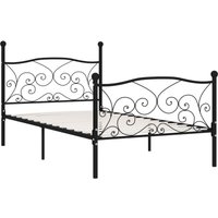 Vidaxl - Bettgestell mit Lattenrost Schwarz Metall 100 × 200 cm von VIDAXL