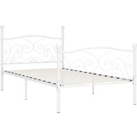 Bettgestell mit Lattenrost Weiß Metall 90 x 200 cm Vidaxl von VIDAXL