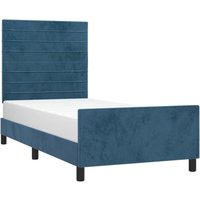 Bettgestell ohne Matratze Dunkelblau 90x200 cm Samt Vidaxl von VIDAXL