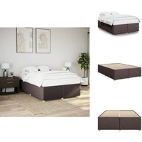 Bettgestell ohne Matratze Dunkelbraun 140x190 cm Stoff - Bettgestell - Bettgestelle - Bett - Betten von VIDAXL