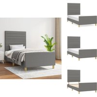 Bettgestell ohne Matratze Dunkelgrau 90x200 cm Stoff - Bettsystem - Doppelbett - Boxspringbetten - Lattenrost - Schlafzimmermöbel Bettgestell ohne Matratze Dunkelgrau 90x200 cm Stoff - Bettsystem - Doppelbett - Boxspringbetten - Lattenrost - Schlafzimmermöbel von VIDAXL