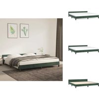 Bettgestell ohne Matratze Dunkelgrün 200x200 cm Samt - Samt Bettgestell - Doppelbett - Kopfteil - Dunkelgrünes Bett - Boxspringbetten Bettgestell ohne Matratze Dunkelgrün 200x200 cm Samt - Samt Bettgestell - Doppelbett - Kopfteil - Dunkelgrünes Bett - Boxspringbetten von VIDAXL