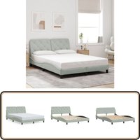 Bettgestell ohne Matratze Hellgrau 140x200 cm Samt - Bettstellengestell - Doppelbett - Samtbettwäsche - Boxspringbett - Lattenrost Bettgestell ohne Matratze Hellgrau 140x200 cm Samt - Bettstellengestell - Doppelbett - Samtbettwäsche - Boxspringbett - Lattenrost von VIDAXL