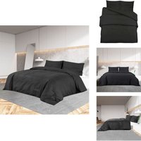 Vidaxl - Bettwäsche-Set Schwarz 140x200 cm Leichte Mikrofaser - Bettsachen - Bettwäsche - Mikrofaserbettwäsche - Schwarz - Doppelbett von VIDAXL