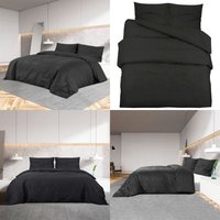 Bettwäsche-Set Schwarz 225x220 cm Leichte Mikrofaser - Bettsachen - Bettwäsche - Mikrofaserbettwäsche - Schwarz - Doppelbett - Home & Living Bettwäsche-Set Schwarz 225x220 cm Leichte Mikrofaser - Bettsachen - Bettwäsche - Mikrofaserbettwäsche - Schwarz - Doppelbett - Home & Living von VIDAXL