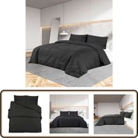 Bettwäsche-Set Schwarz 260x240 cm Leichte Mikrofaser - Bettsachen - Bettwäsche - Mikrofaserbettwäsche - Schwarz - Doppelbett Bettwäsche-Set Schwarz 260x240 cm Leichte Mikrofaser - Bettsachen - Bettwäsche - Mikrofaserbettwäsche - Schwarz - Doppelbett von VIDAXL