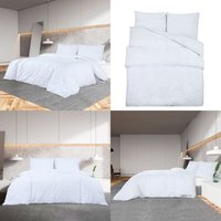 Bettwäsche-Set Weiß 140x200 cm Leichte Mikrofaser - Bettsachen - Bettwäsche - Mikrofaserbettwäsche - Weißer Bezug - Doppelbett - Home & Living von VIDAXL