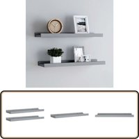 Bilderleisten 2 Stk. Grau 40x9x3 cm mdf - Wandregal - Bilderleiste - Grau - mdf - Wohnwanddeko von VIDAXL