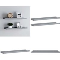 Bilderleisten 2 Stk. Grau 60x9x3 cm mdf - Wandregale - Bilderleisten - Regal Grau - mdf Möbel - Wohnwanddeko - Home & Living von VIDAXL