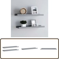 Bilderleisten 2 Stk. Grau 60x9x3 cm mdf - Wandregale - Bilderleisten - Regal Grau - mdf Möbel - Wohnwanddeko Bilderleisten 2 Stk. Grau 60x9x3 cm mdf - Wandregale - Bilderleisten - Regal Grau - mdf Möbel - Wohnwanddeko von VIDAXL
