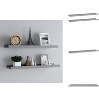 Bilderleisten 2 Stk. Grau 80x9x3 cm MDF - Wandregal - Bilderleiste - Grau - MDF - Wohnwanddeko von VIDAXL
