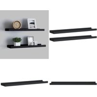 Bilderleisten 2 Stk. Schwarz 60x9x3 cm mdf - Wandregal - Bilderleiste - Schwarze Bilderleiste - mdf Regal - Wanddeko - Home & Living von VIDAXL