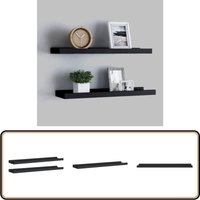 Bilderleisten 2 Stk. Schwarz 60x9x3 cm mdf - Wandregal - Bilderleiste - Schwarze Bilderleiste - mdf Regal - Wanddeko von VIDAXL