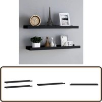 Bilderleisten 2 Stk. Schwarz 80x9x3 cm mdf - Wandregal - Bilderleiste - Schwarz - mdf - Dekoration von VIDAXL