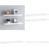 Bilderleisten 2 Stk. Weiß 60x9x3 cm mdf - Wandregal - Bilderleiste - mdf Regal - Weiße Wanddekoration - Bilderhalterung - Home & Living von VIDAXL