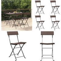 Vidaxl - Bistrostühle 4 Stk. Klappbar Braun Poly Rattan und Stahl - Bistrostühle - Gartenstühle - Klappstühle - Outdoor Möbel - Gartenmöbel - Home & Vidaxl - Bistrostühle 4 Stk. Klappbar Braun Poly Rattan und Stahl - Bistrostühle - Gartenstühle - Klappstühle - Outdoor Möbel - Gartenmöbel - Home & von VIDAXL