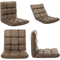 Bodenstuhl Faltbar Taupe Mikrofaser - Bodensegel - Lounge Chair - Gartenmöbel - Outdoor Möbel - Relaxsessel - Home & Living von VIDAXL
