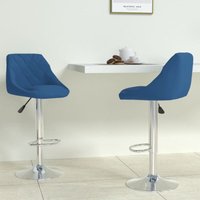 Barhocker 2 Stk. Blau Samt Vidaxl von VIDAXL