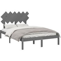 Massivholzbett Grau 135x190 cm Vidaxl Grau von BONNEVIE