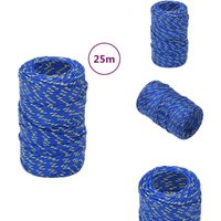 Vidaxl - Bootsseil Blau 2 mm 25 m Polypropylen - Bootsseil - Schiffsseil - Polyesterseil - Leinen - Tauwerk Vidaxl - Bootsseil Blau 2 mm 25 m Polypropylen - Bootsseil - Schiffsseil - Polyesterseil - Leinen - Tauwerk von VIDAXL