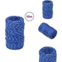 Bootsseil Blau 2 mm 50 m Polypropylen - Bootsseil - Schiffsseil - Polyesterseil - Leinen - Tauwerk Bootsseil Blau 2 mm 50 m Polypropylen - Bootsseil - Schiffsseil - Polyesterseil - Leinen - Tauwerk von VIDAXL