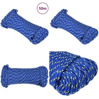 Bootsseil Blau 3 mm 50 m Polypropylen - Bootsseil - Schiffsseil - Polyesterseil - Leinen - Tauwerk - Home & Living von VIDAXL