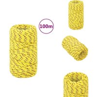 Bootsseil Gelb 2 mm 100 m Polypropylen - Bootsseil - Schiffsseil - Polyesterseil - Leinen - Marineleine von VIDAXL