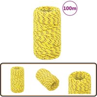 Bootsseil Gelb 2 mm 100 m Polypropylen - Bootsseil - Schiffsseil - Polyesterseil - Leinen - Marineleine von VIDAXL
