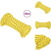 Bootsseil Gelb 3 mm 50 m Polypropylen - Bootsseil - Polyesterseil - Schiffsseil - Liegeplatzseil - Angelseil von VIDAXL