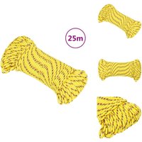 Bootsseil Gelb 5 mm 25 m Polypropylen - Bootsseil - Schiffsseil - Polyesterseil - Leinen - Marineleine von VIDAXL