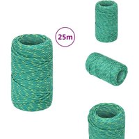 Bootsseil Grün 2 mm 25 m Polypropylen - Bootsseil - Schiffsseil - Polyesterseil - Marinelseil - Liegeplatzseil von VIDAXL