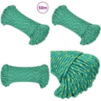Bootsseil Grün 3 mm 50 m Polypropylen - Bootsseil - Schiffsseil - Polyesterseil - Marinelseil - Leinen - Home & Living von VIDAXL