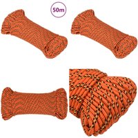Bootsseil Orange 3 mm 50 m Polypropylen - Bootsseil - Schiffsseil - Polyesterseil - Leinen - Tauwerk - Home & Living von VIDAXL