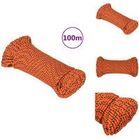Bootsseil Orange 4 mm 100 m Polypropylen - Bootsseil - Schiffsseil - Polyesterseil - Leinen - Marineleine Bootsseil Orange 4 mm 100 m Polypropylen - Bootsseil - Schiffsseil - Polyesterseil - Leinen - Marineleine von VIDAXL