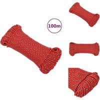 Bootsseil Rot 4 mm 100 m Polypropylen - Bootsseil - Schiffsseil - Polyesterseil - Leinen - Marineleine Bootsseil Rot 4 mm 100 m Polypropylen - Bootsseil - Schiffsseil - Polyesterseil - Leinen - Marineleine von VIDAXL