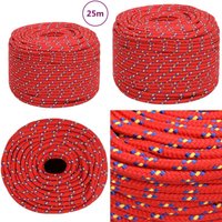 Bootsseil Rot 6 mm 25 m Polypropylen - Bootsseil - Schiffsseil - Polyesterseil - Leinen - Tauwerk - Home & Living von VIDAXL
