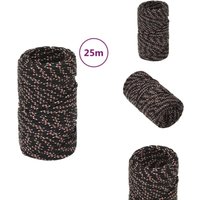 Bootsseil Schwarz 2 mm 25 m Polypropylen - Bootsseil - Schiffsseil - Polyesterseil - Marino Seil - Liegeplatzschnur von VIDAXL