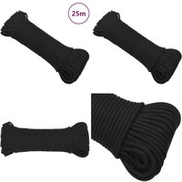 Bootsseil Schwarz 4 mm 25 m Polypropylen - Bootsschnur - Schiffsseil - Polyesterseil - Leinen - Tauwerk - Home & Living Bootsseil Schwarz 4 mm 25 m Polypropylen - Bootsschnur - Schiffsseil - Polyesterseil - Leinen - Tauwerk - Home & Living von VIDAXL