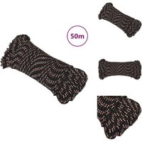 Bootsseil Schwarz 4 mm 50 m Polypropylen - Bootseil - Polyesterseil - Schiffsseil - Marineschnur - Leinen Bootsseil Schwarz 4 mm 50 m Polypropylen - Bootseil - Polyesterseil - Schiffsseil - Marineschnur - Leinen von VIDAXL