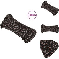 Bootsseil Schwarz 5 mm 100 m Polypropylen - Bootsseil - Schiffsseil - Polyesterseil - Marinoseil - Leinen Bootsseil Schwarz 5 mm 100 m Polypropylen - Bootsseil - Schiffsseil - Polyesterseil - Marinoseil - Leinen von VIDAXL