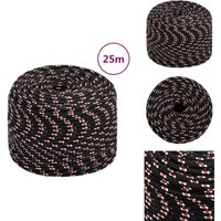 Bootsseil Schwarz 6 mm 25 m Polypropylen - Bootseil - Schiffsseil - Polyesterseil - Marineschnur - Leinen Bootsseil Schwarz 6 mm 25 m Polypropylen - Bootseil - Schiffsseil - Polyesterseil - Marineschnur - Leinen von VIDAXL