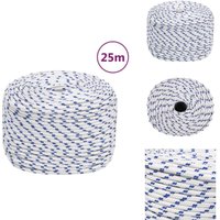 Bootsseil Weiß 8 mm 25 m Polypropylen - Bootsseil - Schiffsseil - Polyesterseil - Leinen - Tauwerk Bootsseil Weiß 8 mm 25 m Polypropylen - Bootsseil - Schiffsseil - Polyesterseil - Leinen - Tauwerk von VIDAXL