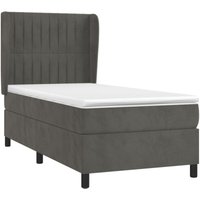 Boxspringbett,Schlafzimmerbett mit Matratze Dunkelgrau 90x200 cm Samt Vidaxl Boxspringbett,Schlafzimmerbett mit Matratze Dunkelgrau 90x200 cm Samt Vidaxl von VIDAXL
