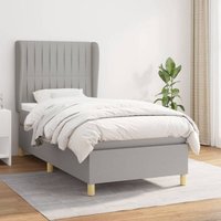 Boxspringbett,Schlafzimmerbett mit Matratze Hellgrau 100x200 cm Stoff Vidaxl 96758 von VIDAXL