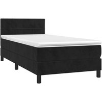 Boxspringbett mit Matratze & led Schwarz 90x200 cm Samt Vidaxl von VIDAXL
