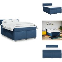 Vidaxl - Boxspringbett mit Matratze Blau 140x200 cm Stoff - Boxspringbett - Boxspringbetten - Bett - Schlafzimmermöbel Vidaxl - Boxspringbett mit Matratze Blau 140x200 cm Stoff - Boxspringbett - Boxspringbetten - Bett - Schlafzimmermöbel von VIDAXL