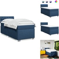Vidaxl - Boxspringbett mit Matratze Blau 80x200 cm Stoff - Boxspringbett - Doppelbett - Schlafsystem - Bettenrahmen - Liegefläche 80x200 Cm Vidaxl - Boxspringbett mit Matratze Blau 80x200 cm Stoff - Boxspringbett - Doppelbett - Schlafsystem - Bettenrahmen - Liegefläche 80x200 Cm von VIDAXL