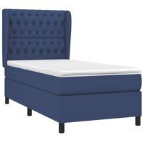 Boxspringbett mit Matratze Blau 90x190 cm Stoff vidaXL von VIDAXL
